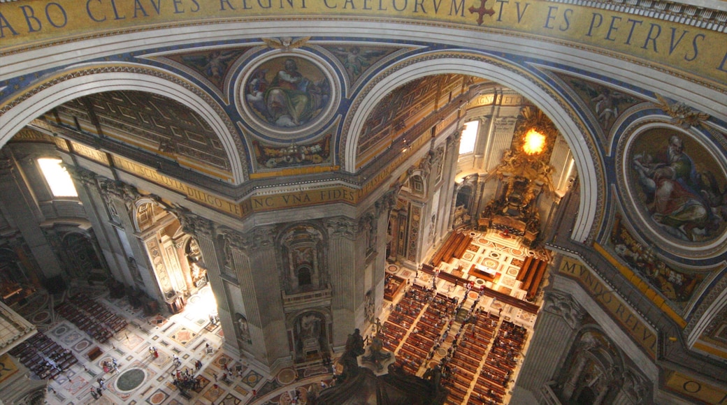 St. Peter\'s Basilica showing heritage architecture, a church or cathedral and interior views