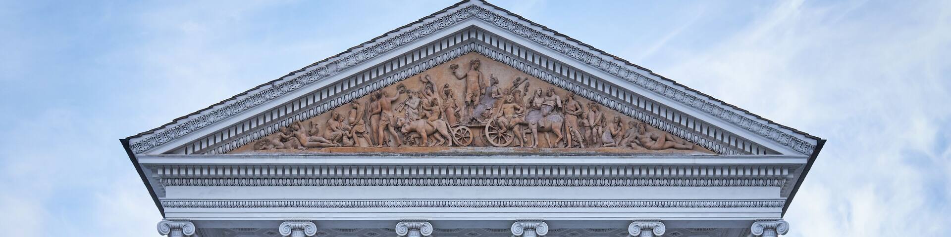 Villa Torlonia palace, facade close-up. Mussolini's residence in Rome. Now it's within a public park.; Shutterstock ID 621217598; Purchase Order: -