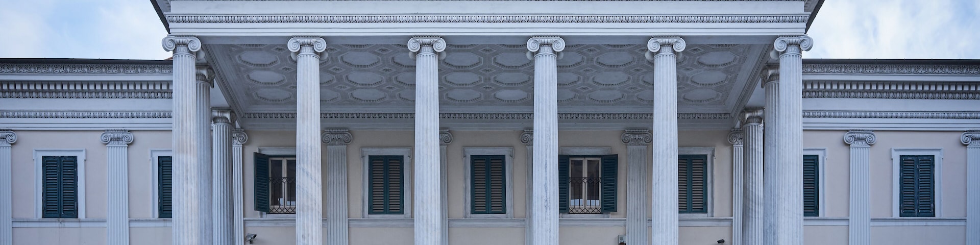 Villa Torlonia palace, facade close-up. Mussolini's residence in Rome. Now it's within a public park.; Shutterstock ID 621217598; Purchase Order: -