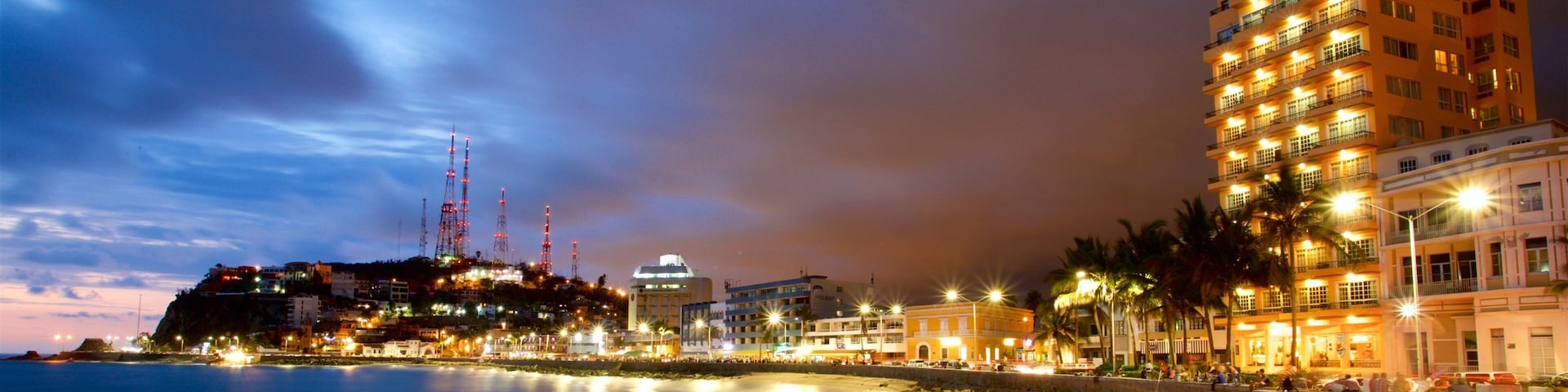 Olas Altas Beach featuring night scenes and general coastal views