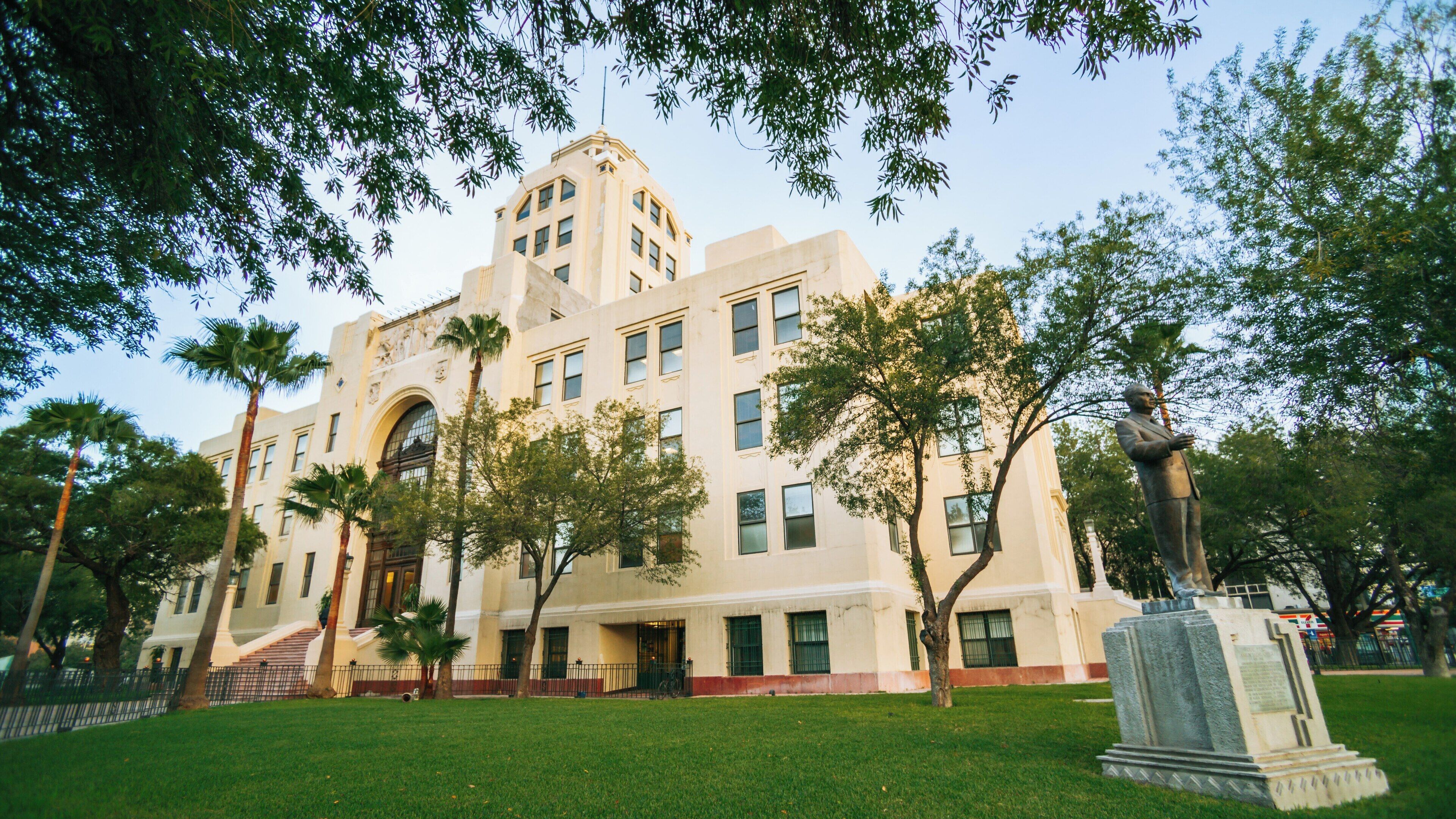 Historic Antiguo Palacio Federal in Monterrey Centro showcases vibrant architecture and lush surroundings in Nuevo Leon, Mexico
