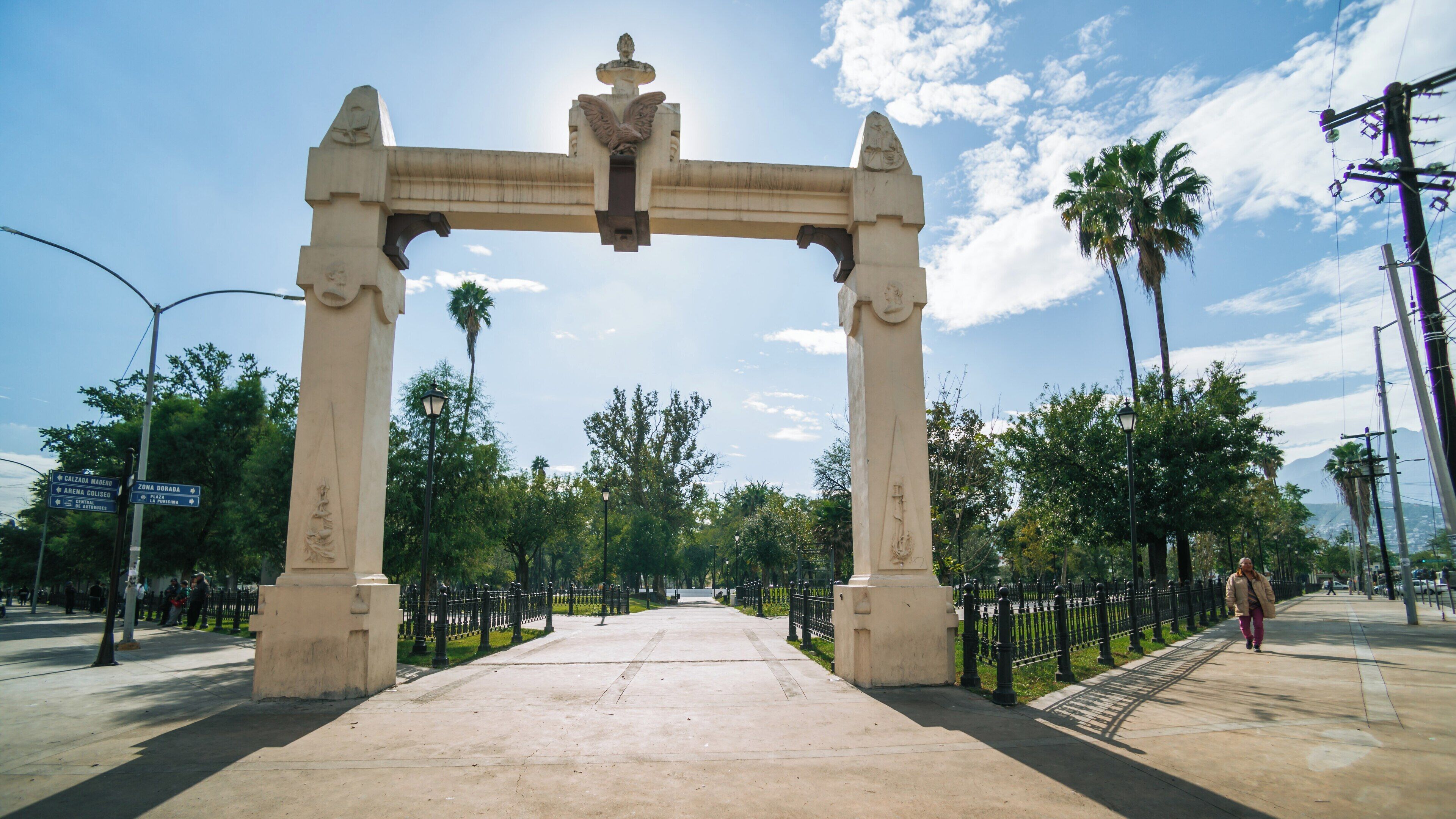 Exploring Alameda in Monterrey Centro, Nuevo Leon, Mexico with sunny skies and lush green space inviting visitors to relax and enjoy