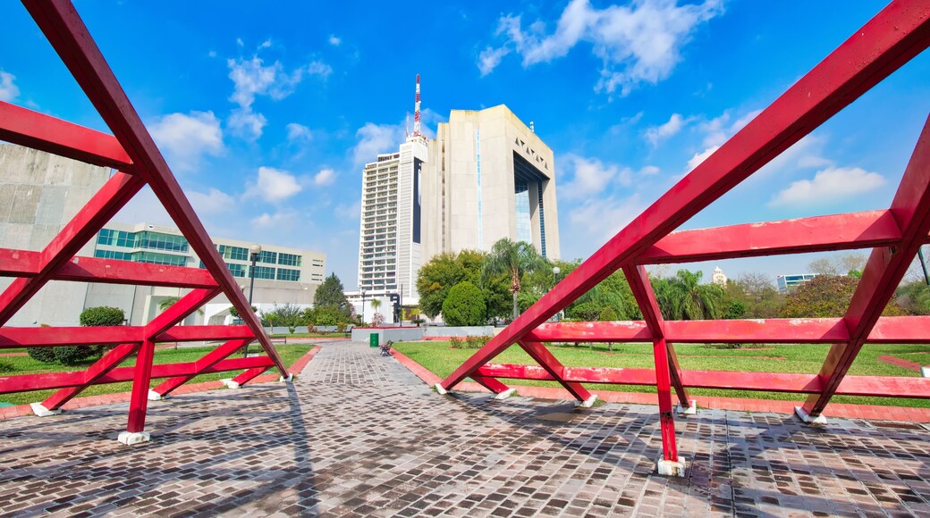 Monterrey, Mexico-11 December, 2018: Monterrey, Landmark Macroplaza (La Gran Plaza) square in historic city center, the seventh largest plaza in the world