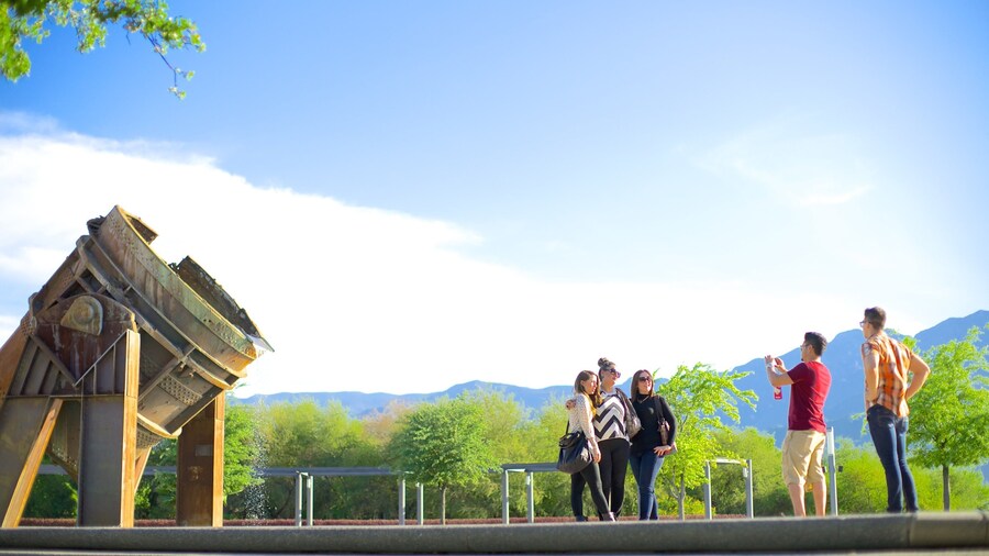 Fundidora Park which includes a garden as well as a large group of people