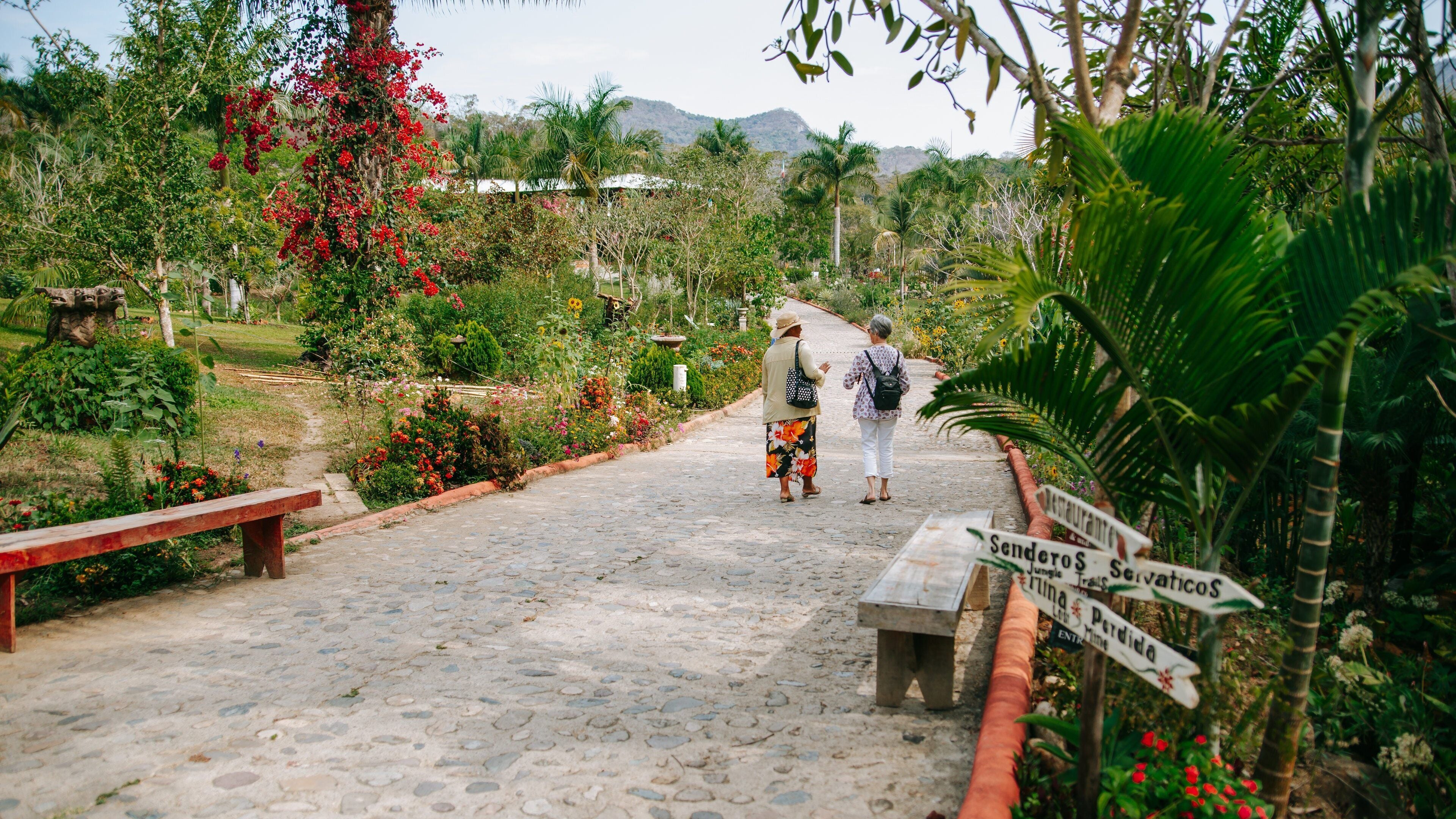Puerto Vallarta Botanical Gardens showing a park as well as a couple
