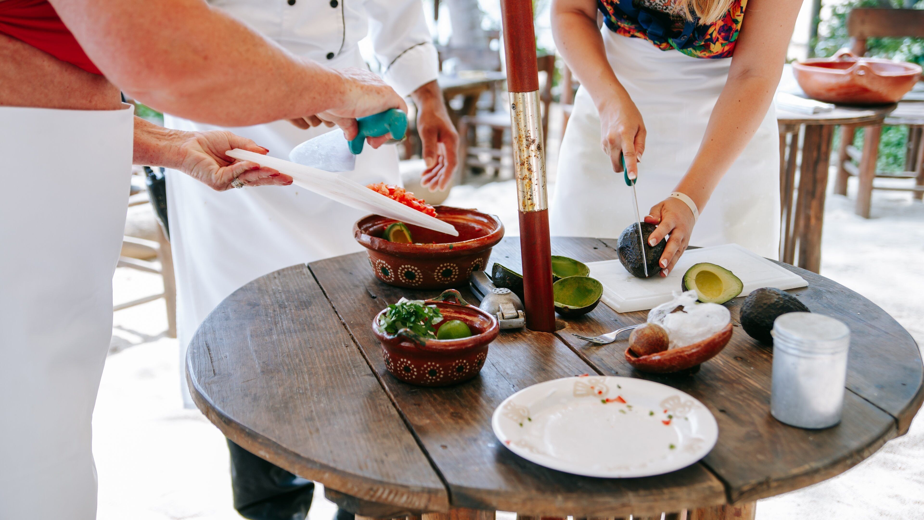 Las Caletas Beach showing food as well as a small group of people
