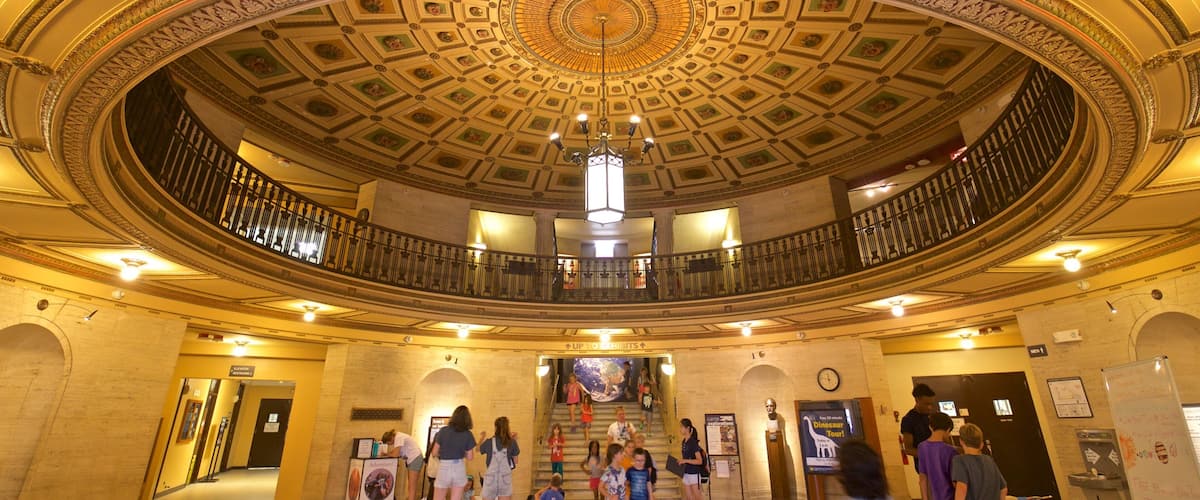 Exhibit Museum of Natural History at the University Of Michigan which includes interior views as well as a small group of people