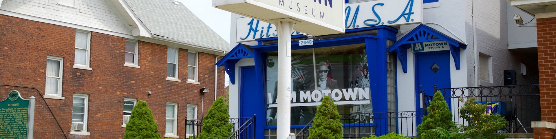 Motown Historical Museum das einen Blumen und Beschilderung
