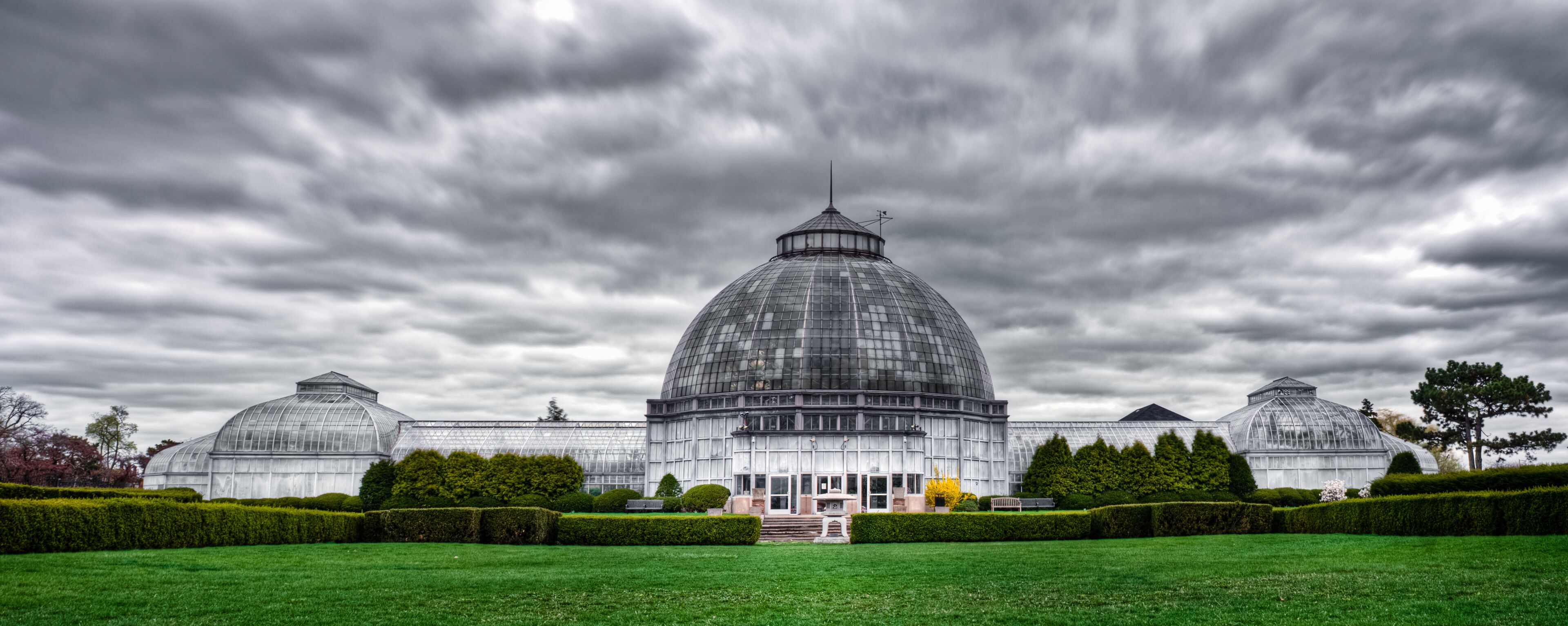 High dynamic range image of the Anna Scripps Whitcomb Conservatory on Belle Isle Island Park in Detroit, Michigan.