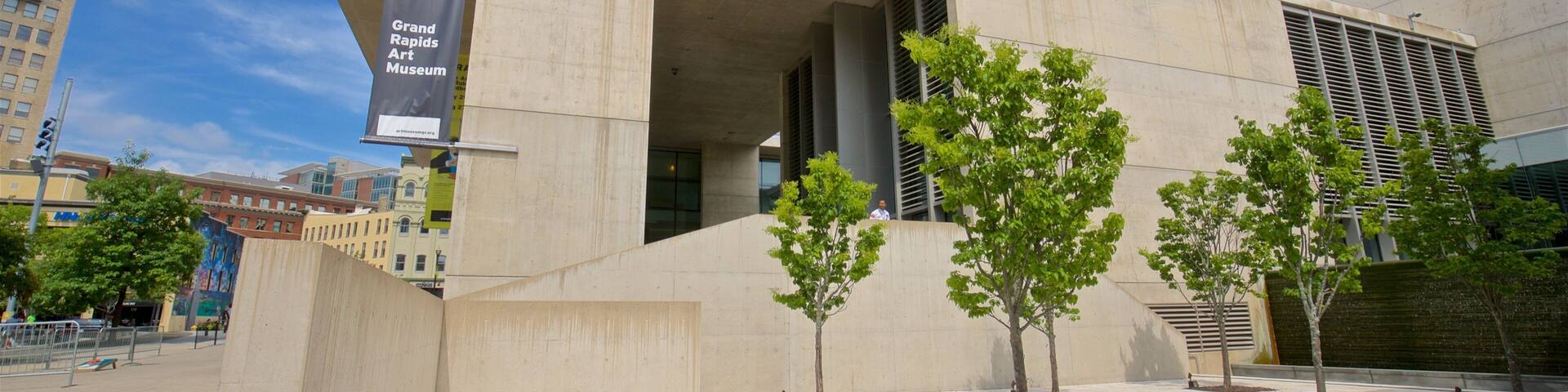 Grand Rapids Art Museum showing a city