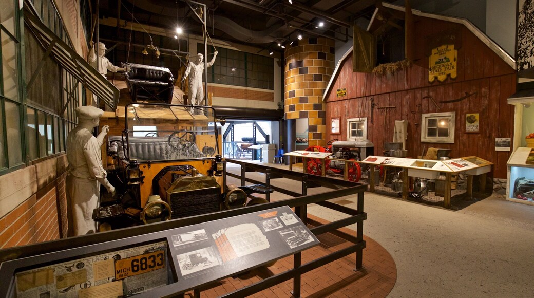 Michigan Historical Museum som viser interiør og kulturarvsgenstande
