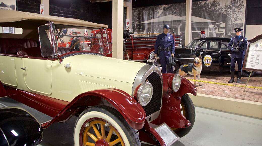 R.E. Olds Transportation Museum featuring interior views and heritage elements