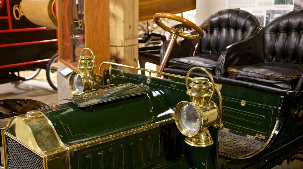 R.E. Olds Transportation Museum featuring interior views and heritage elements