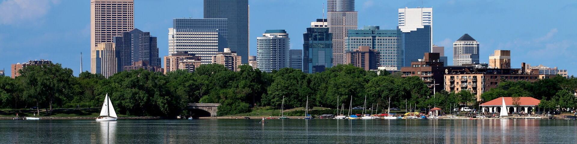 Minneapolis Skyline Reflecting in Lake Calhoun