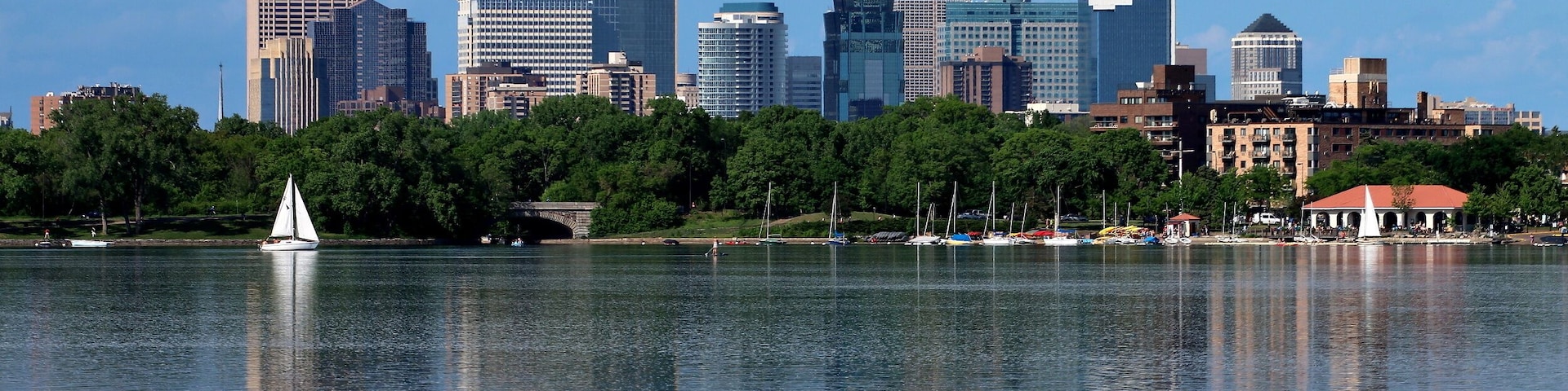 Minneapolis Skyline Reflecting in Lake Calhoun