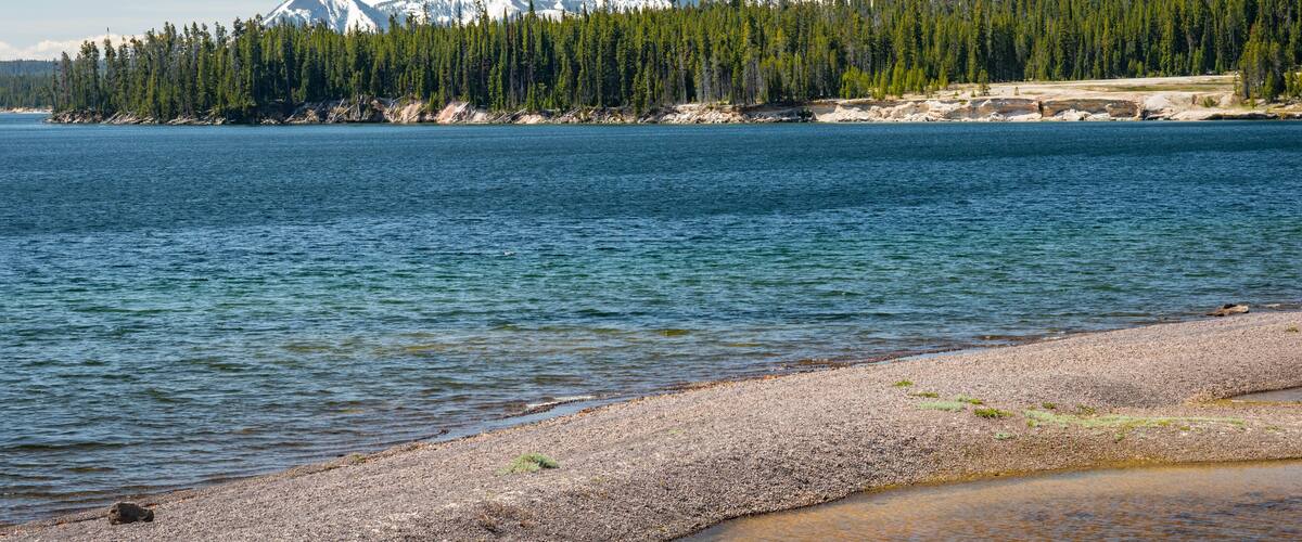 Yellowstone Lake showing a lake or waterhole