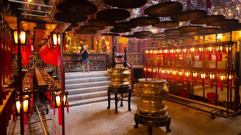 Man Mo Temple featuring interior views, a temple or place of worship and heritage elements