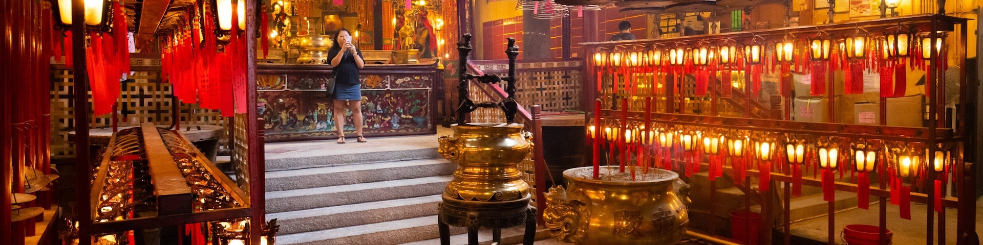 Man Mo Temple featuring interior views, a temple or place of worship and heritage elements