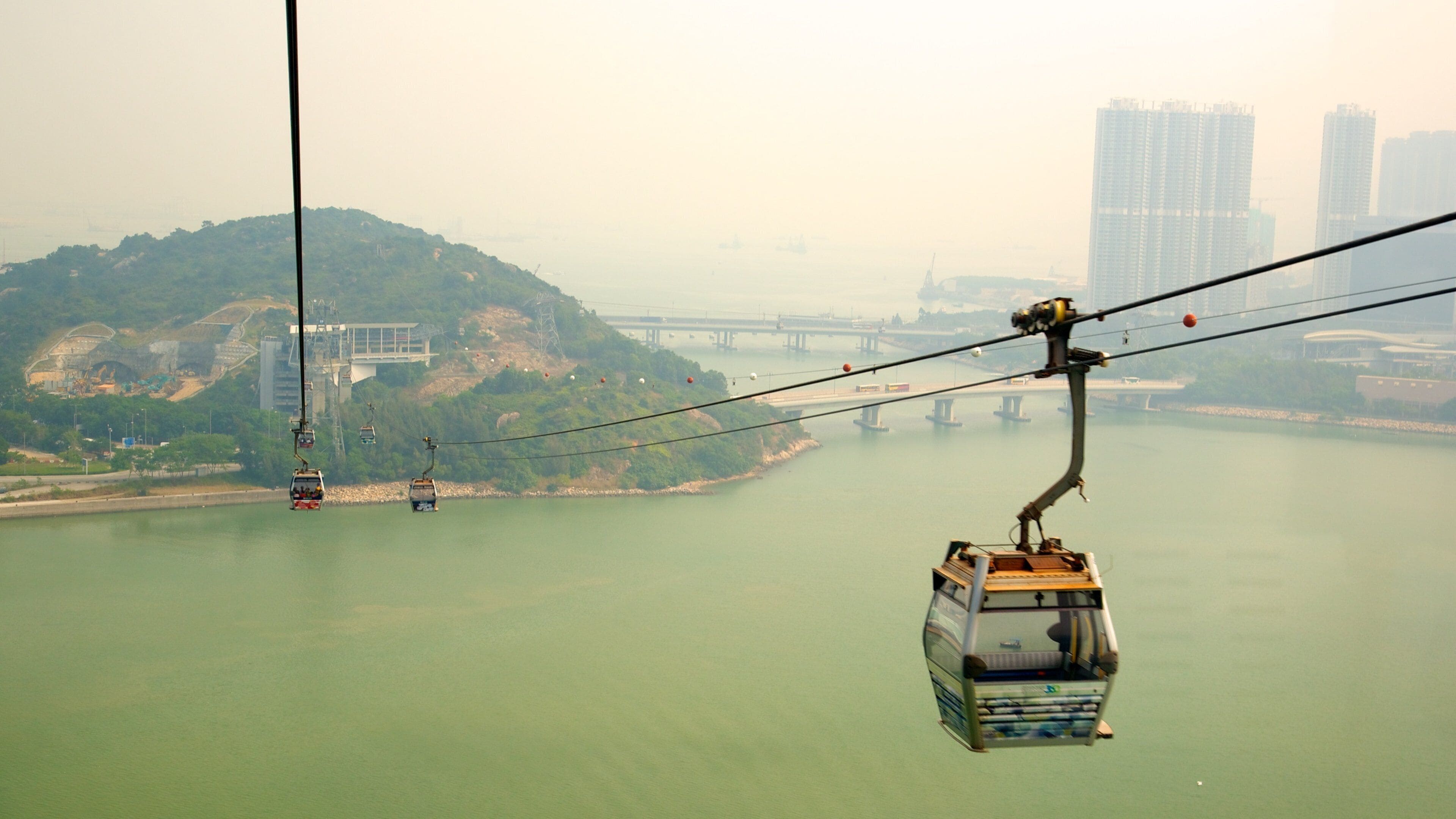 Ngong Ping 360 featuring a river or creek and a gondola