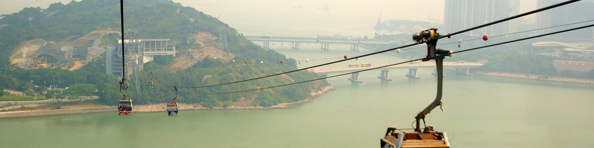 Ngong Ping 360 featuring a river or creek and a gondola