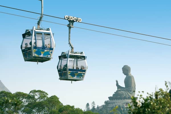 Ngong Ping 360 showing a statue or sculpture