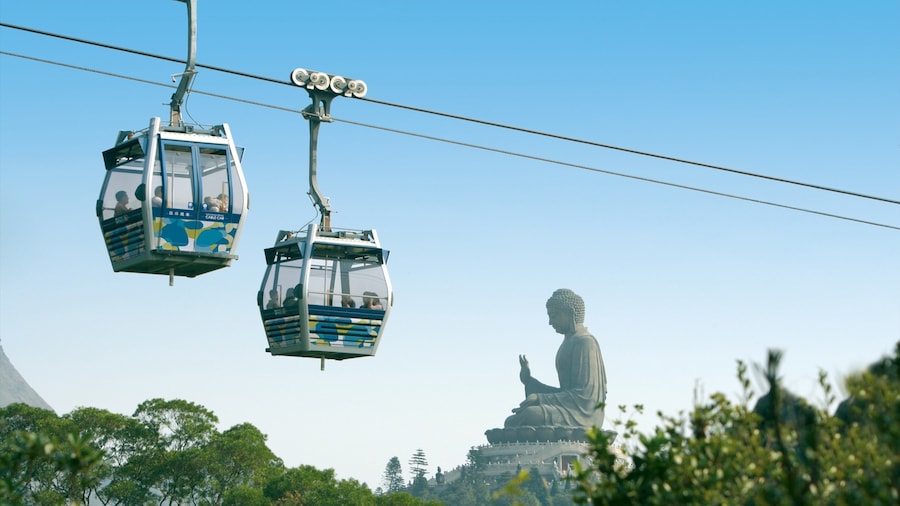 Ngong Ping 360 showing a statue or sculpture