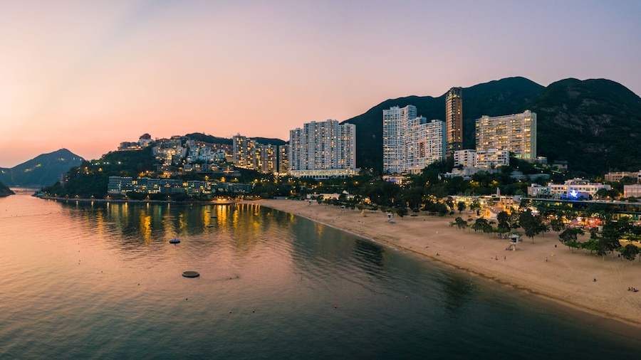 View of Repulse Bay beach in the southern part of Hong Kong Island,The Repulse Bay is one of the high end living area in Hong Kong.