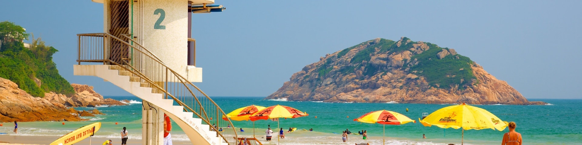 Praia de Shek O mostrando paisagens, paisagens litorâneas e uma praia