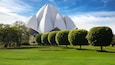 Picturesque landscape with Lotus Temple. New Delhi