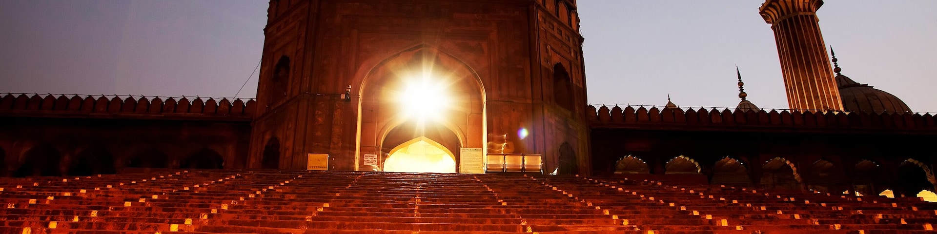 Architectural detail of Jama Masjid Mosque, Old Delhi, India