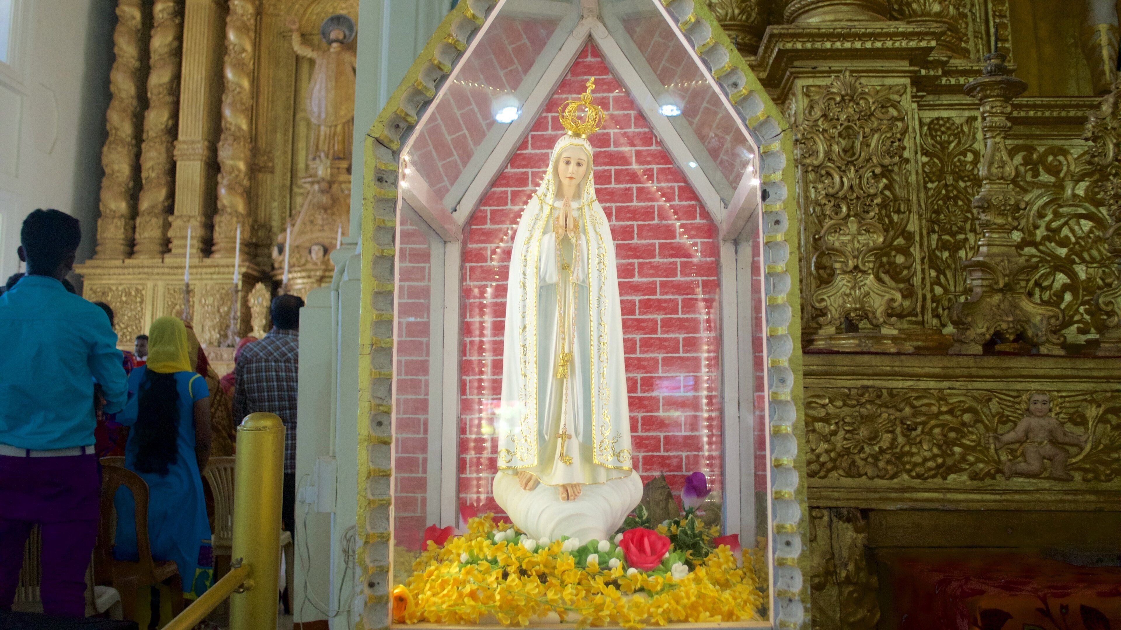 Basilica of Bom Jesus which includes a church or cathedral, interior views and religious aspects
