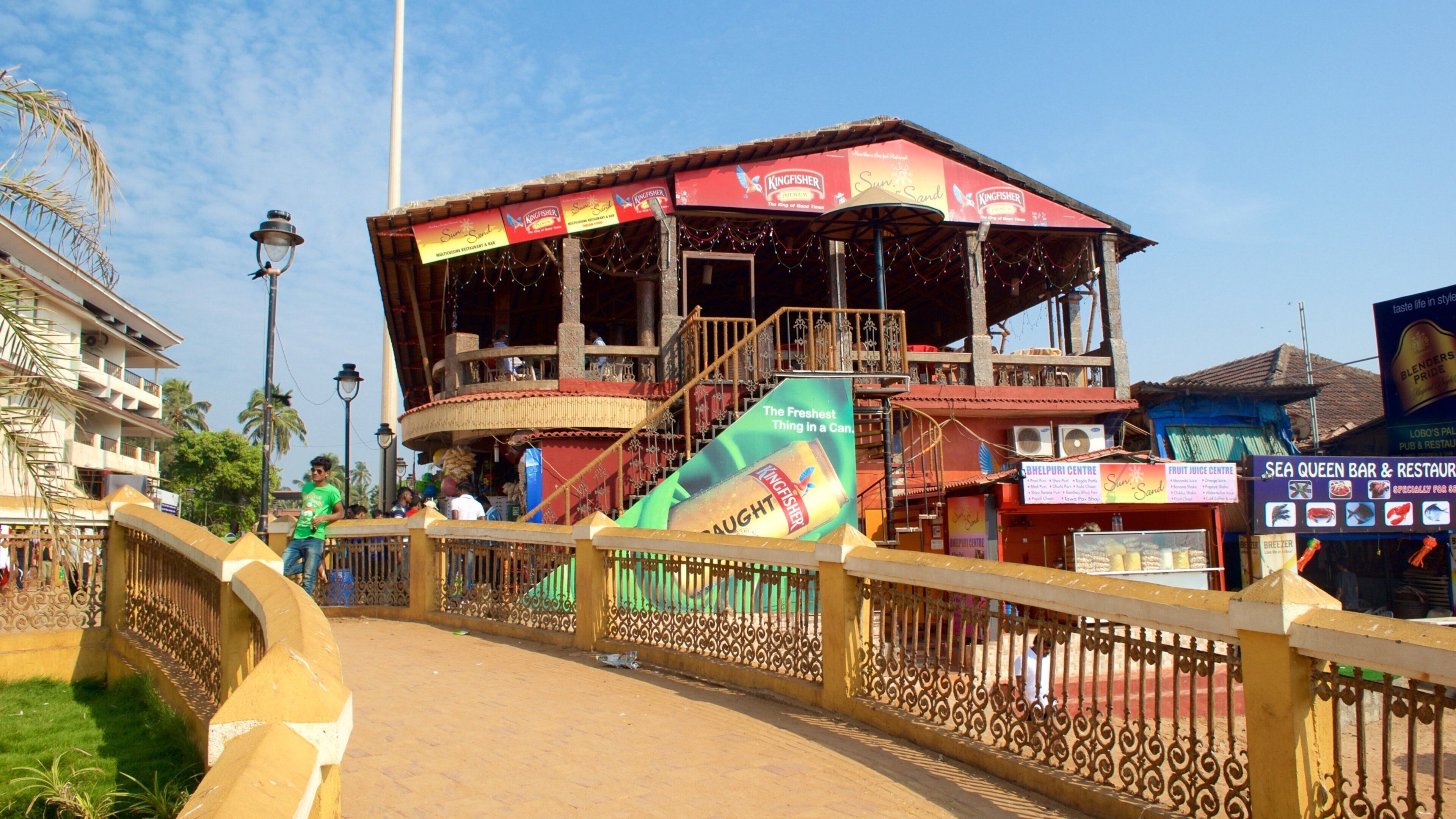 Calangute Beach som viser en strandbar