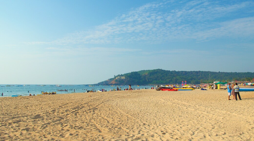 Baga Beach featuring a sandy beach and general coastal views