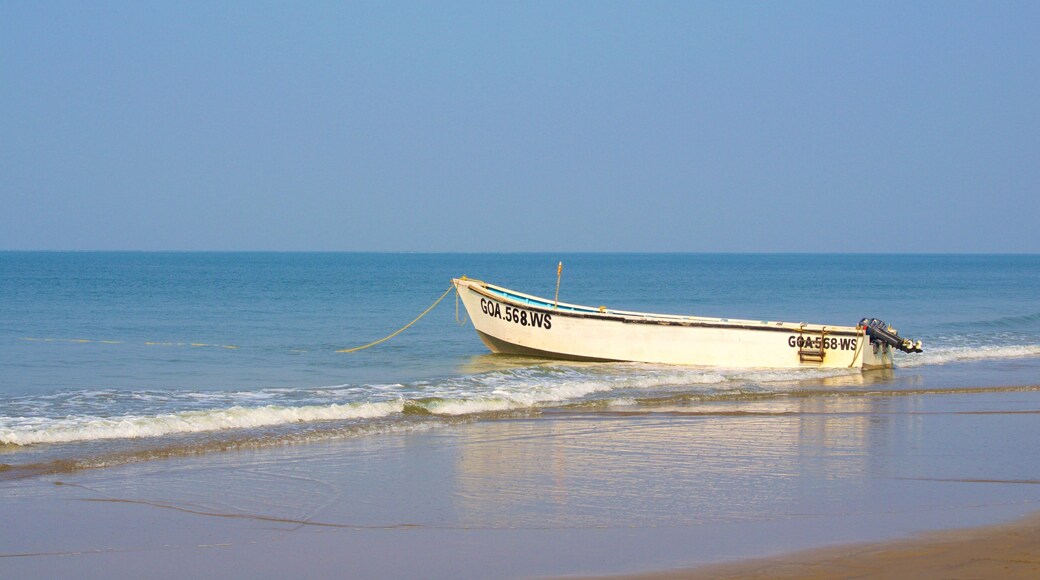 Vagator Beach showing boating, general coastal views and a sandy beach