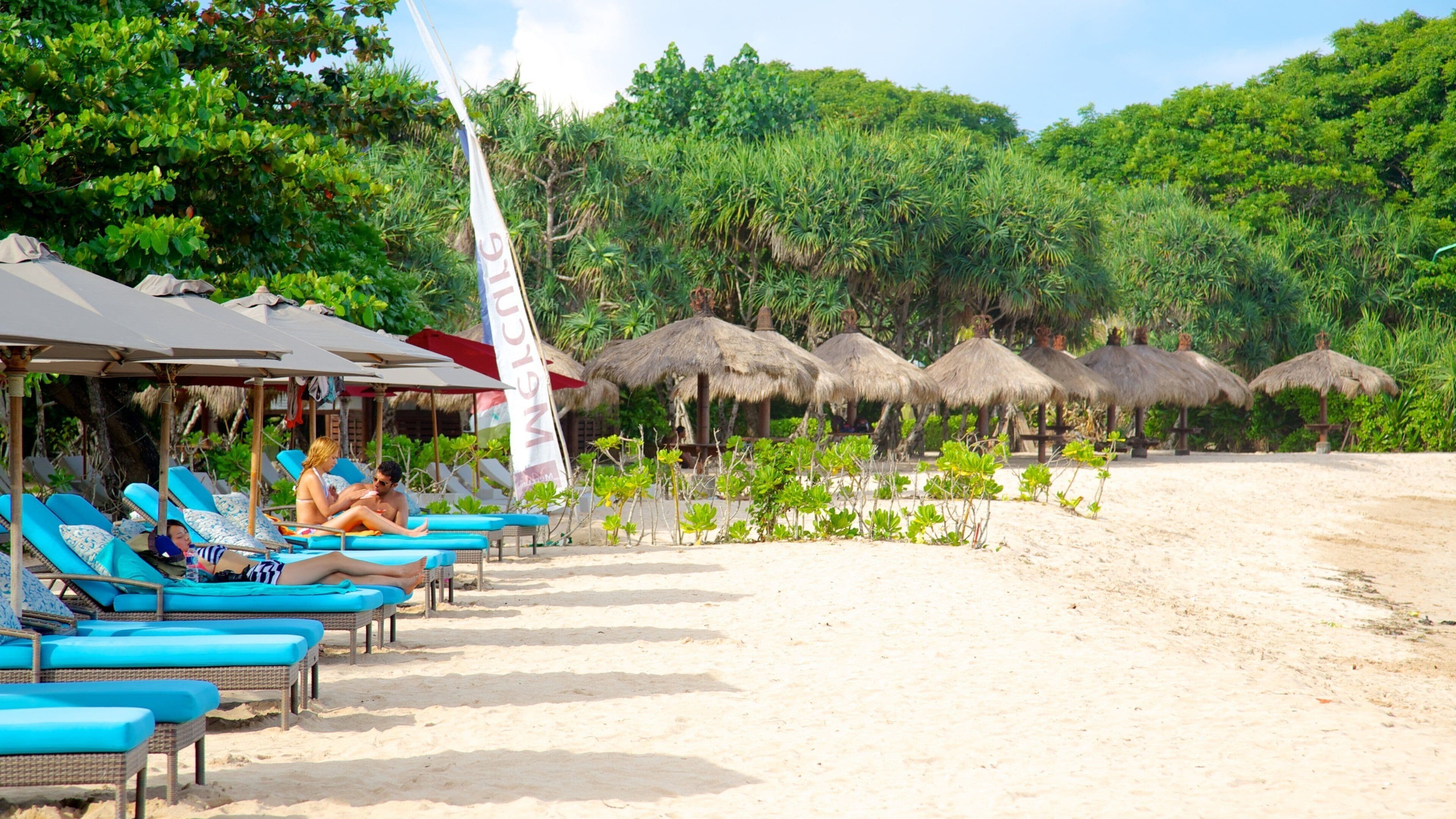 Nusa Dua Beach showing a beach and a luxury hotel or resort