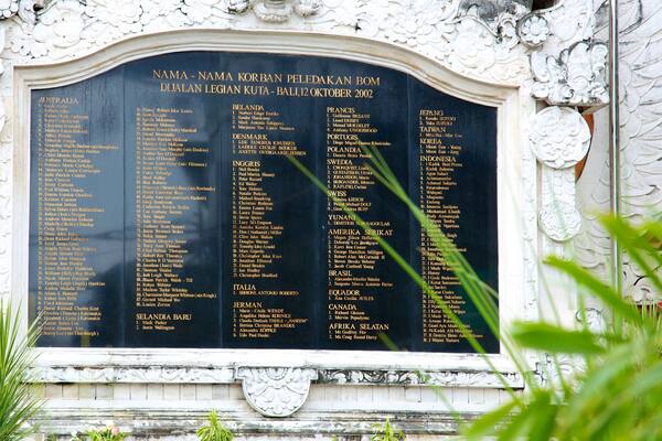 Bali Blast-monumentet som omfatter et monument, skiltning og et mindesmærke