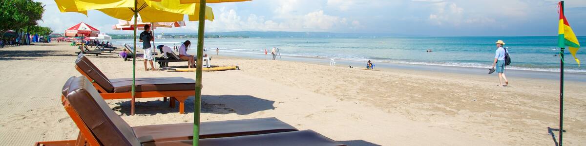 Legian Beach featuring a luxury hotel or resort and a sandy beach