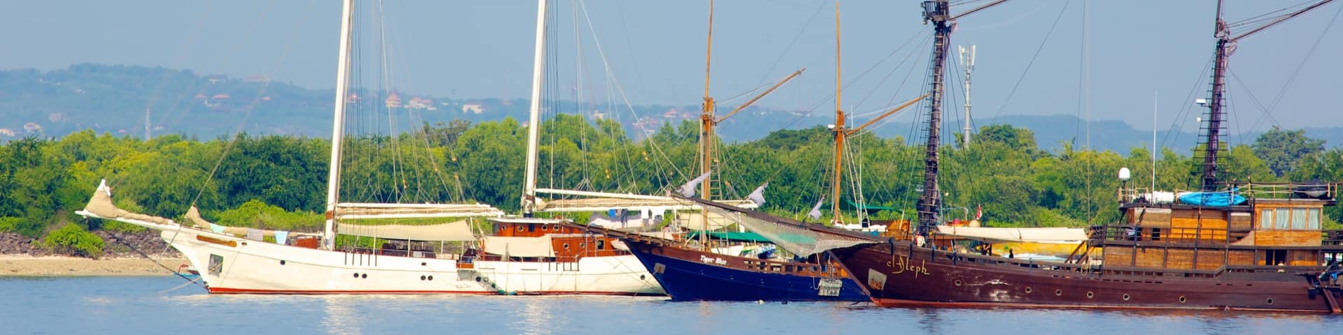 Sanur Beach showing boating, general coastal views and sailing