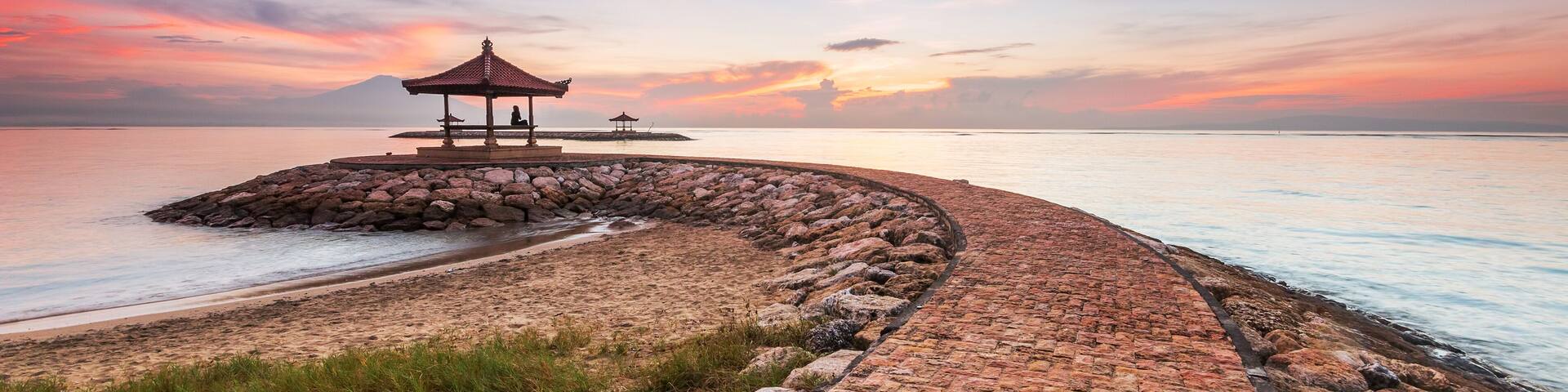 Karang beach Sanur, Bali, Indonesia in the morning