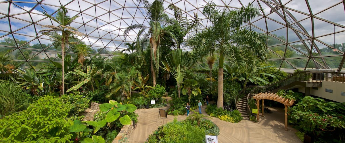 Des Moines Botanical Center montrant vues intérieures et parc