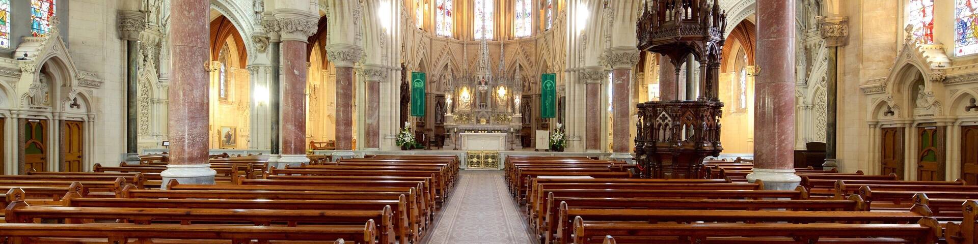 St. Colman\'s Cathedral which includes a church or cathedral, heritage elements and interior views