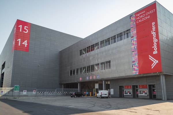 BolognaFiere featuring signage and modern architecture