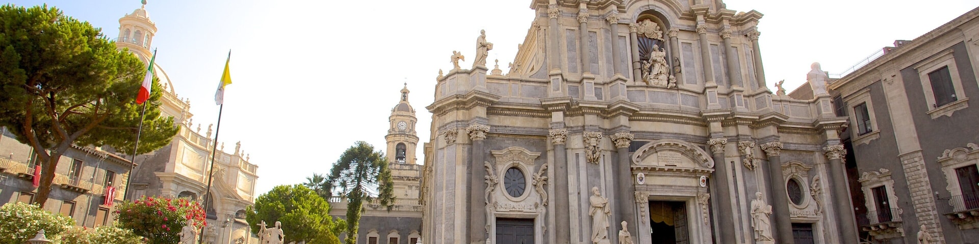 Catania Cathedral featuring a church or cathedral, religious elements and a square or plaza