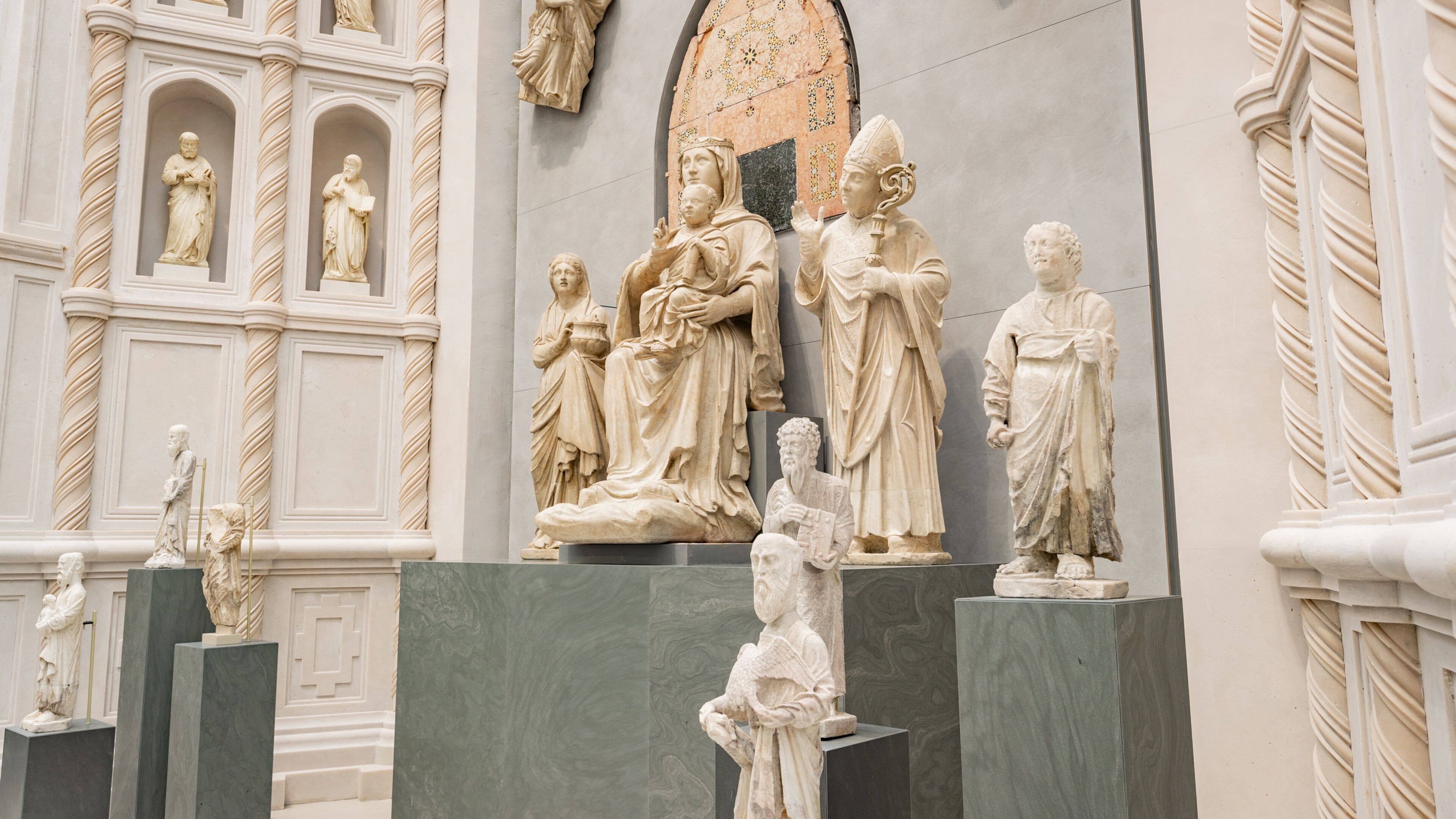 Museo dell\'Opera del Duomo featuring religious elements, a statue or sculpture and interior views