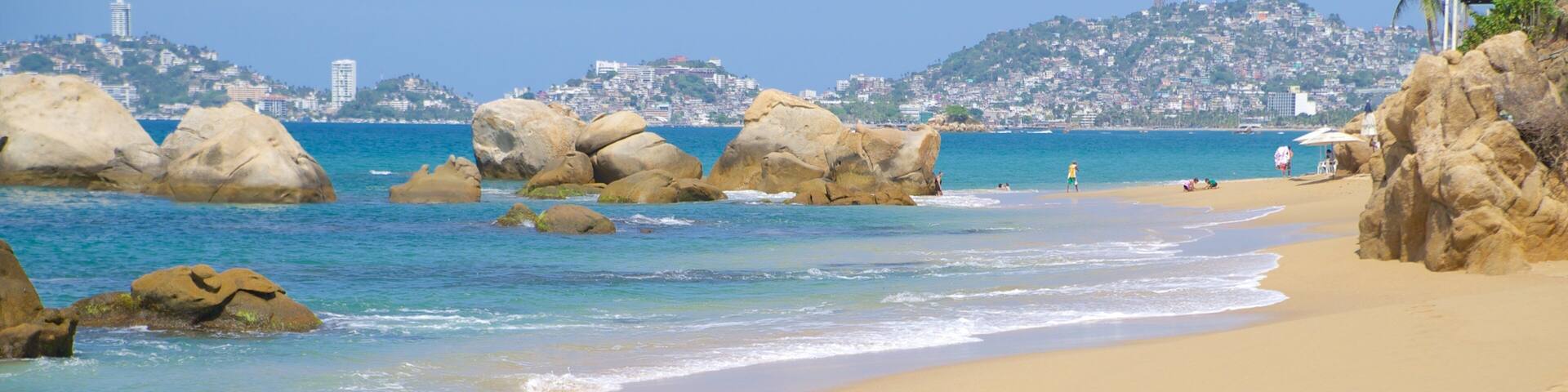 Condesa Beach featuring a coastal town and a beach