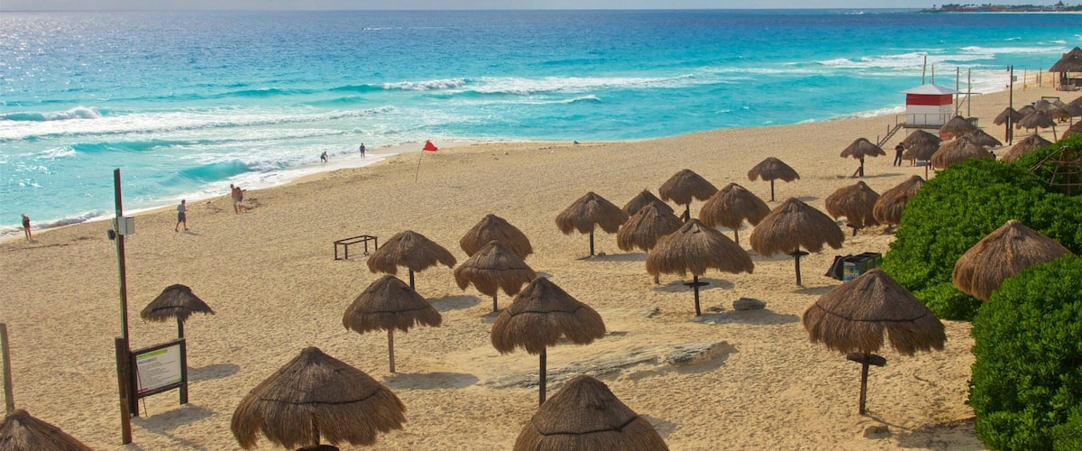 Playa Delfines mettant en vedette vues littorales, scènes tropicales et plage