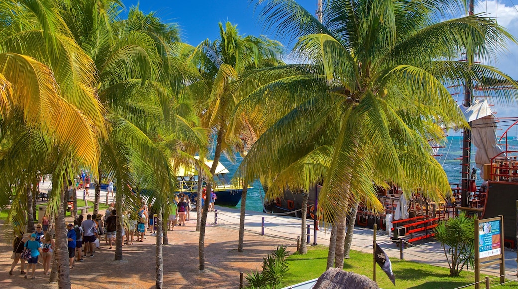 Playa Linda showing tropical scenes and general coastal views as well as a small group of people