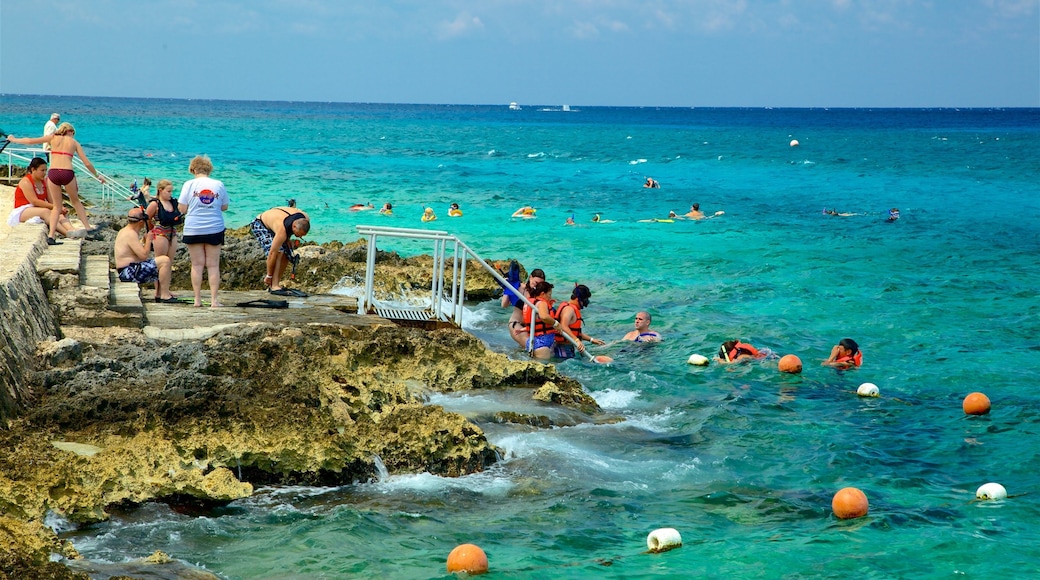 Cozumel showing swimming, rocky coastline and general coastal views