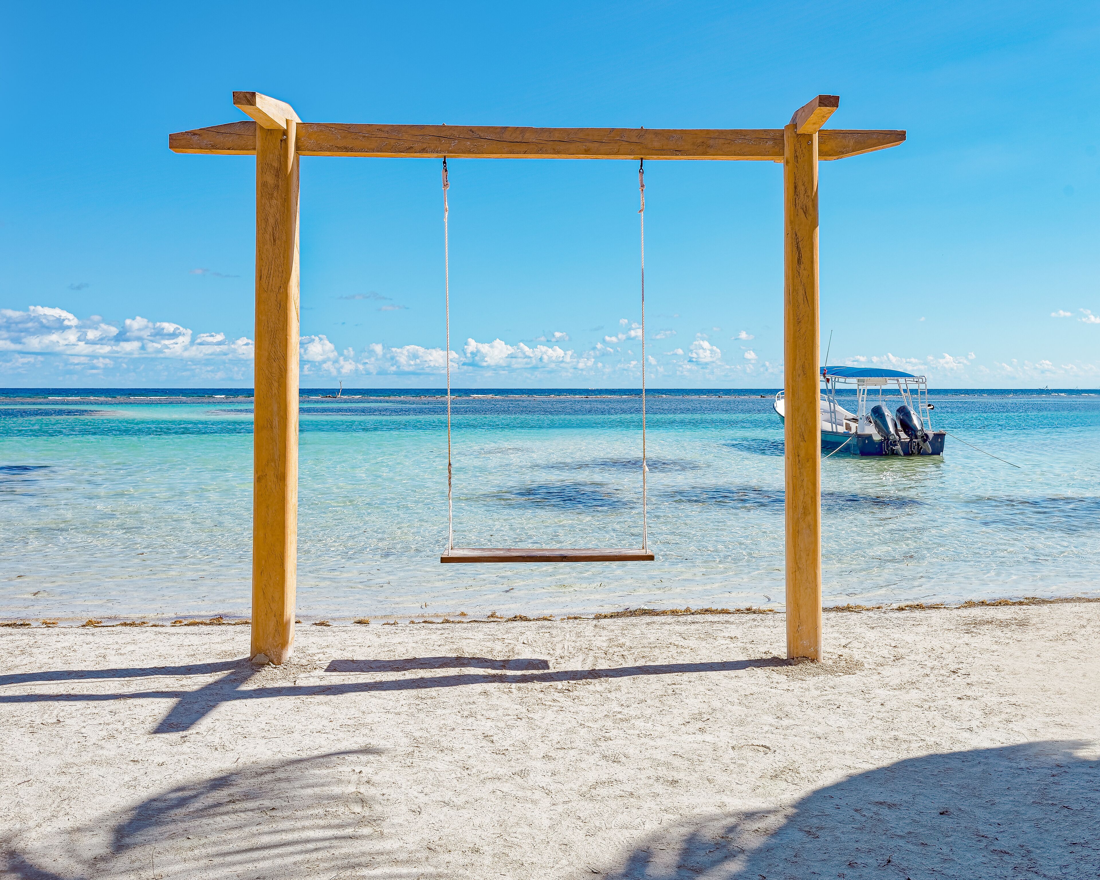 Swing on the tropical beach