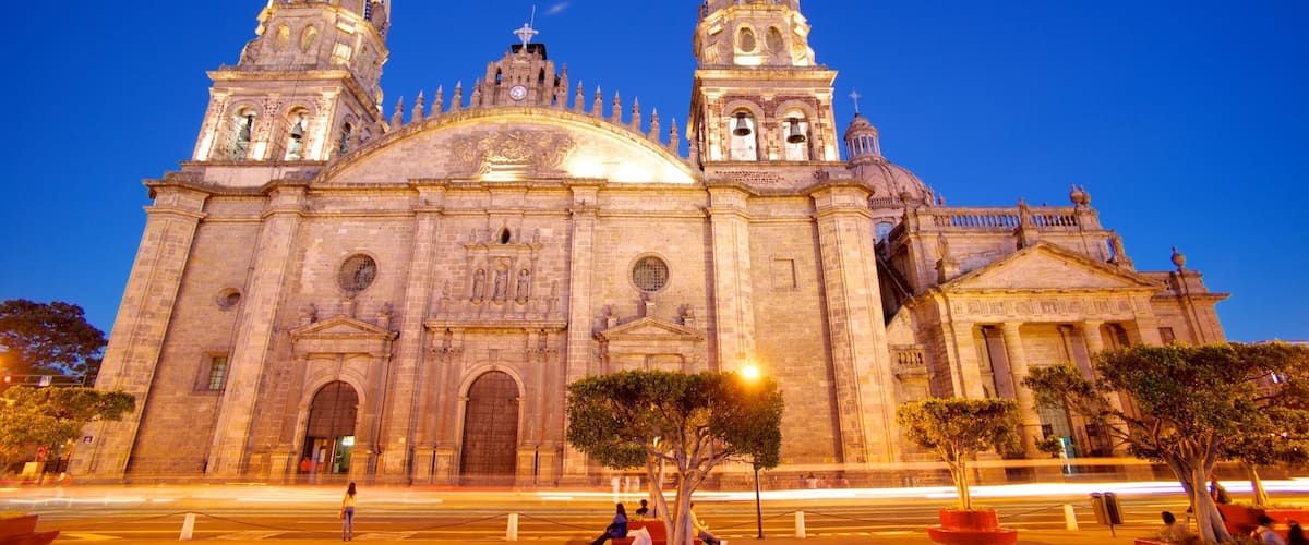 Catedral metropolitana que incluye escenas nocturnas, patrimonio de arquitectura y aspectos religiosos